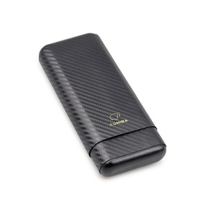 Porta 3 Charutos em Couro Cohiba - Fibra de Carbono