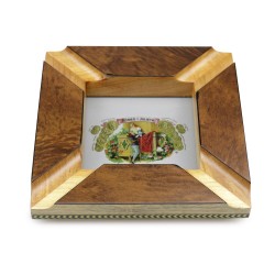 Cinzeiro para 4 Charutos de Madeira Quadrado - Romeu e Julieta