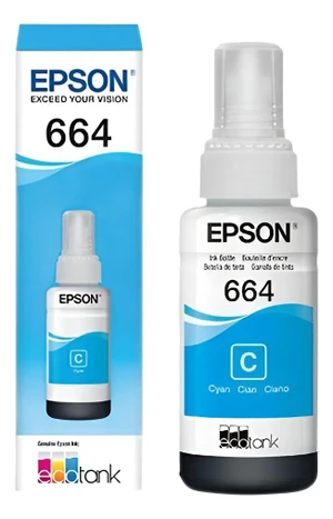 Refil de Tinta Epson T664 Azul Ciano - T664220-AL