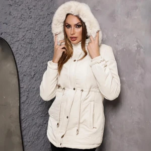 [Pague 1 Leve 2] Parka Feminina Forrada com Capuz Removível e Ajuste na Cintura
