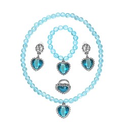 Fantasia Elsa Completa + Coroa + Varinha Mágica + Cabelo + Luva + Colar, Brinco, Anel e Pulseira
