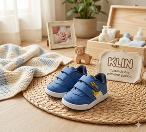 16616 SAPATO TÊNIS INFANTIL BABY FLYER KLIN AZUL/AMARELO 