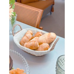 Cesta ou Fruteira Sisal com Forro 27cm x 21cm x 12,5 cm