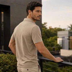 [LEVE 5 PAGUE 3] Polo Masculina Ravello em Malha Seda Gelo e Elastano Premium (Sofisticação em Cada Detalhe)