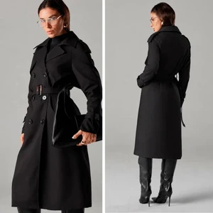 Trench Coat Longo Feminino Milano SarjadoVelour