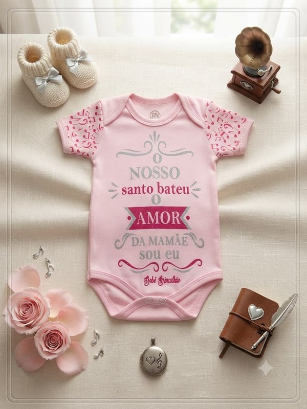 BOBY NOSSO SANTO BATEU ROSA BEBE BRINCALHÃO