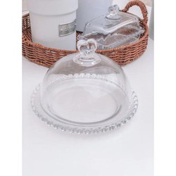 Kit Queijeira e Manteigueira de Cristal Coração Lyor - Transparente