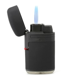Isqueiro Maçarico Double Jet Zengaz - Preto (2 Chamas)