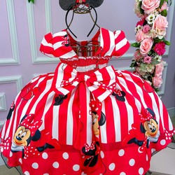 Vestido Temático Vermelho Clássico - Minnie Mouse  