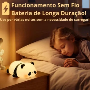 Luzes noturnas LED recarregáveis ​​USB para crianças, lâmpada de silicone fofa de ovelha, panda, coelho, decoração de cabeceira