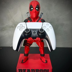 Suporte Premium Para Controle de Playstation e Xbox Deadpool de luxo pintado a mão Pronta Entrega com chaveiro de brinde