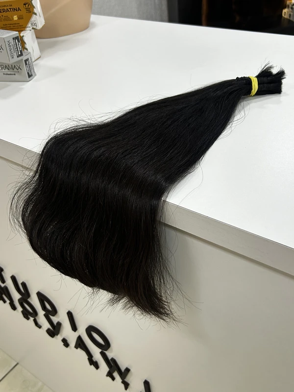 Cabelo Brasileiro Castanho 50 cm Liso (Leves Ondulações) - 100gr