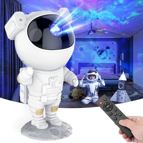 Projetor Astronauta Galáxia com Luz Estrelada e Controle Remoto