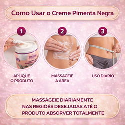 Creme para Massagem Pimenta Negra -  Redutor e Firmador Corp