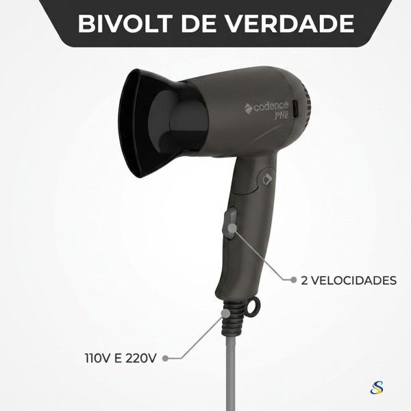 Secador Cadence Plié SEC190 Dobrável 1200W Bivolt 