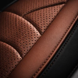 Kit Completo de Capas para Banco de Carro Aureon em Couro Legítimo Universal 5 Lugares Com Airbag + Tapetes e Capa de Volante