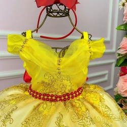 Vestido Temático Luxo Bordado - Bela e Fera