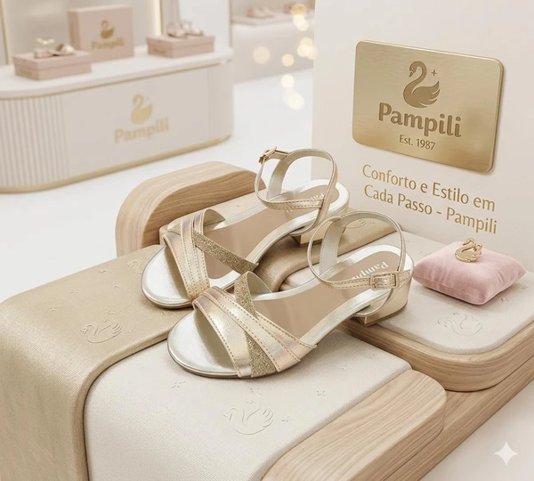 SANDALIA  PAMPILI  FANCY DOURADO 526021 