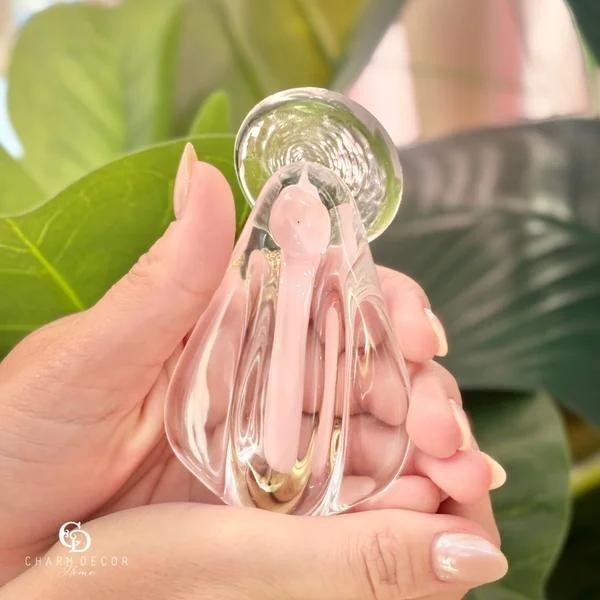 Mini Imagem Nossa Senhora em Murano Jade Rosa PP