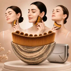 Kit com 2 Escovas Faciais para Drenagem Linfática e Skincare