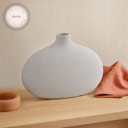 Vaso Decorativo em Cerâmica Cinza 26cm