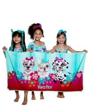 1313 TOALHA CACHORRO VIVA FLOR VERDE ESTAMPADO FORRADA