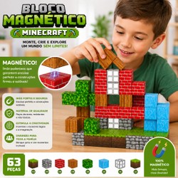 Bloco Magnético Minecraft – 63 peças