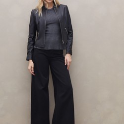 Jaqueta de Couro Pelica Zipper - Preto