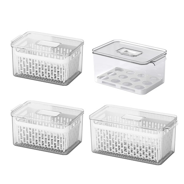 Conjunto Organizadores de Geladeira Coza Dry 4 Peças