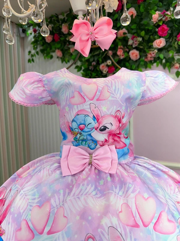 Vestido Temático Elegância - Stitch  