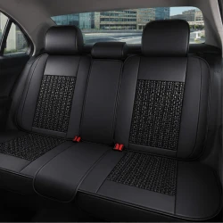 Kit Completo de Capas para Banco de Carro Nureon em Couro Legítimo Universal 5 Lugares Com Airbag + Tapetes e Capa de Volante