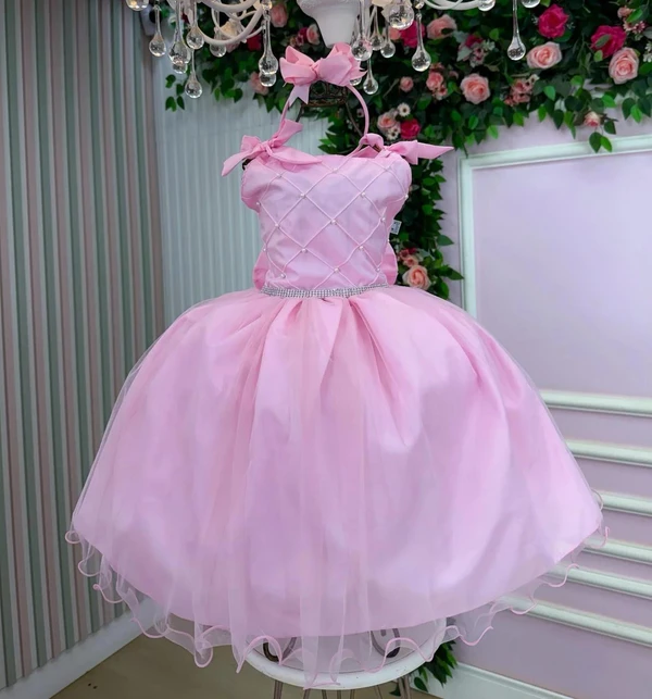 Vestido Luxo - Rosa Bebê