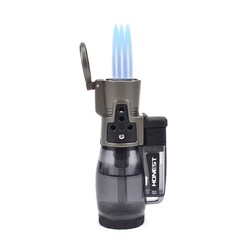 Isqueiro Maçarico Honest 725 - Preto (3 Chamas)