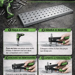 Rebite Pop 210 Alumínio 2,4 x 10 mm - Kit com 100 Unidades | Alta Resistência