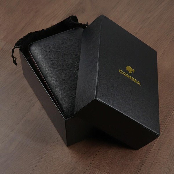 Umidor de Viagem Cohiba para 4 Charutos em Couro - Preto