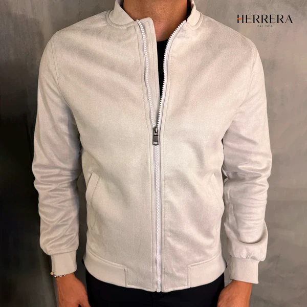 [COMPRE 1 E LEVE 2] Jaqueta Bomber Suede em Couro Bovino Legítimo