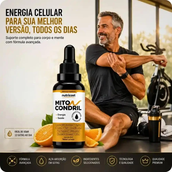 Miticondril Gotas - Viva cada segundo com mais disposição - 3 Frascos