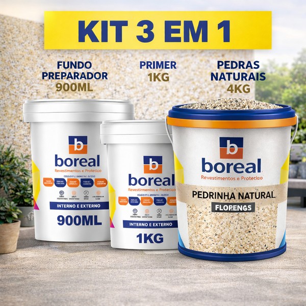 Kit Pedras naturais, Fundo Preparador e Primer