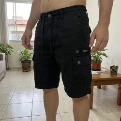[Leve 4. Pague Só 2!] Bermuda Tática Havoc Masculina em Algodão e Poliéster de Alta Resistência com Bolsos Cargo Multifuncionais