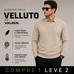 Suéter Polo Velluto em Malha Texturizada Premium com Gola Integrada(COMPRE 1 LEVE2)