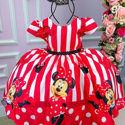 Vestido Temático Vermelho Clássico - Minnie Mouse  