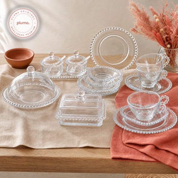 Kit Café da Manhã Wolff Pearl Bolinhas Pires Formato Coração