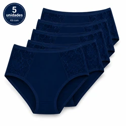 Kit com 5 Calcinhas Tanga Cintura Renda Lateral