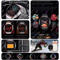 SmartWatch 4 com monitoramento de oxigênio Monitor cardíaco faz e recebe chamadas Notificações por SMS