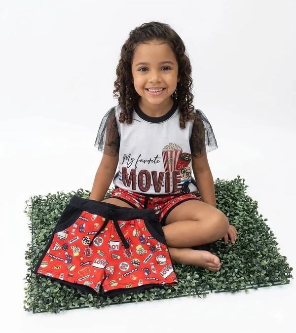  17014 CONJUNTO BLUSA E SHORT MEU FILME PETIT CHERIE