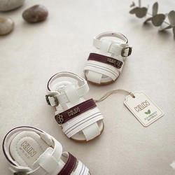 515210 SANDALIA CUP CAKE BRANCO/VERMELHO KLIN