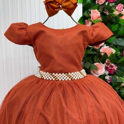 Vestido Glamour - Terracota Brilhoso