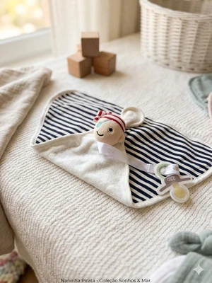 NANINHA ZIP BLANKET ATOALHADA PIRATA AZUL