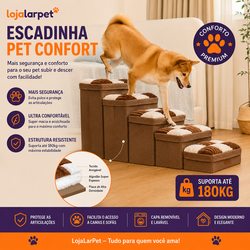 Escada para cães artesanal removível com estampa xadrez e espaço para armazenamento - Degraus dobráveis