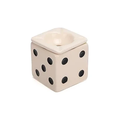 Cinzeiro para Cigarro de Cerâmica - Dado Branco com Tampa